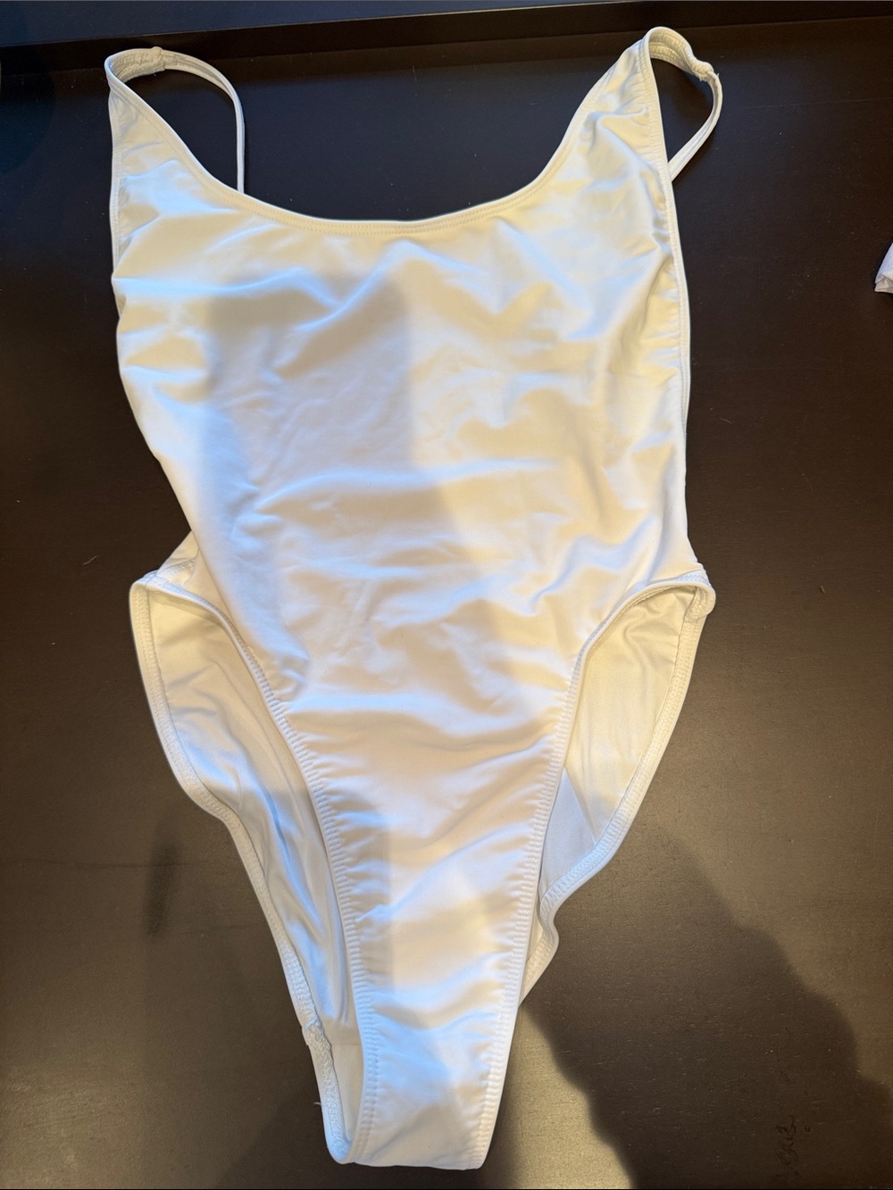 American Apparel White Scoop One-Piece Swimsuit